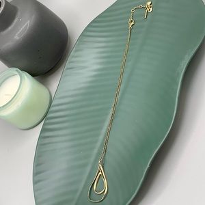 Fossil Gold Tone Double Teardrop Necklace